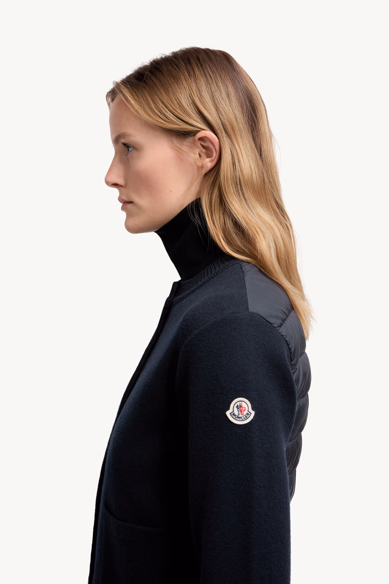 Padded Wool Cardigan Women Navy Blue Moncler 4